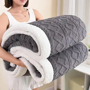 Full Size Reversible Sherpa Blanket | Soft Dark Gray