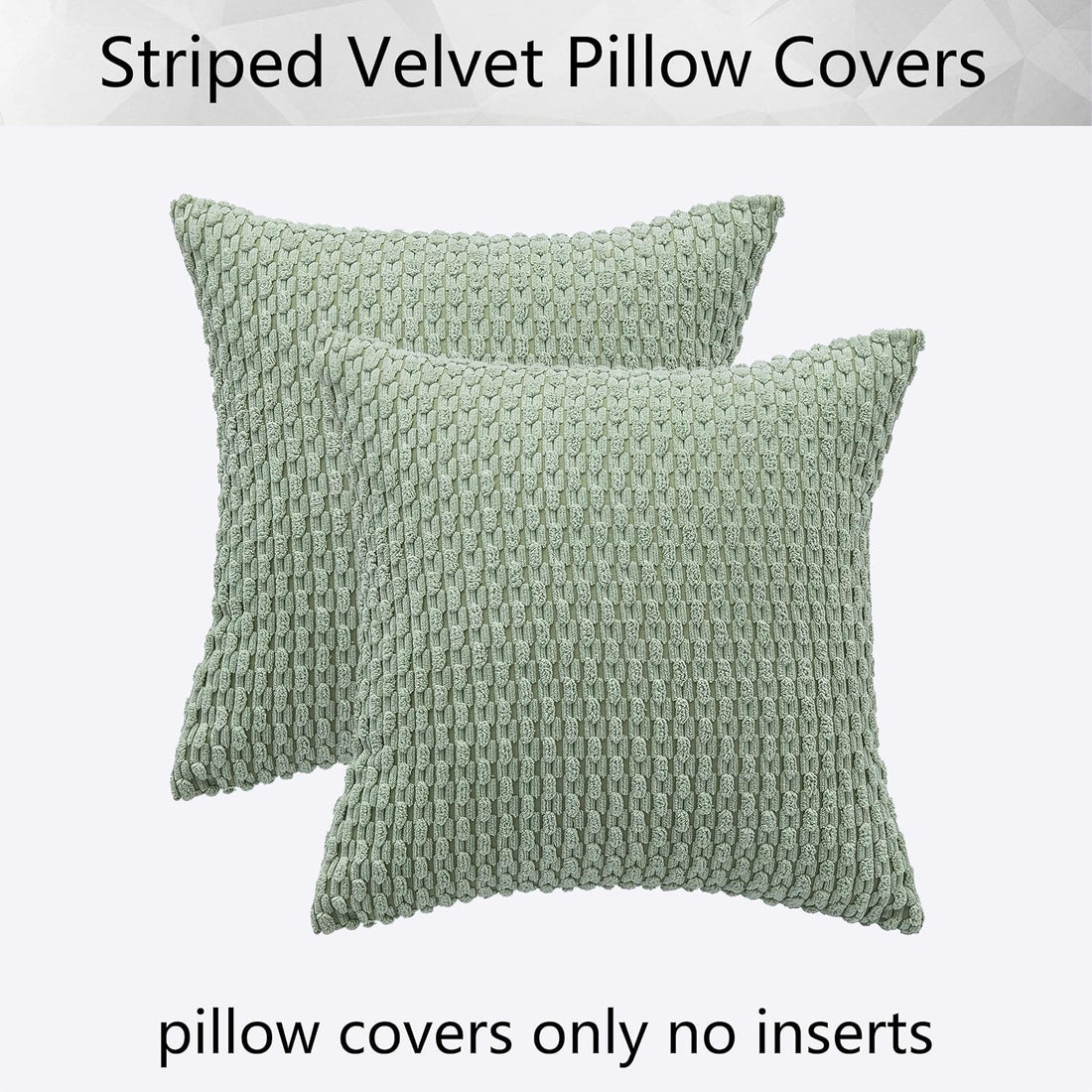 2 Pack Sage Green Corduroy Pillow Covers  | Soft